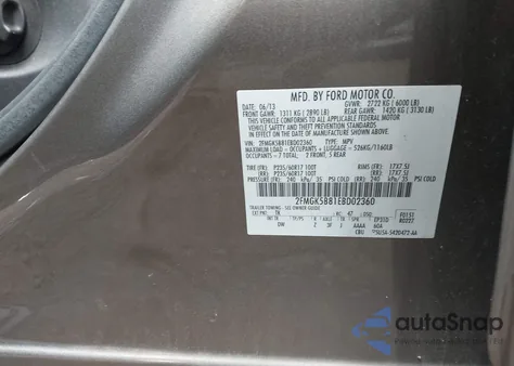 2014 Ford Flex Se from USA, damaged, VIN 2FMGK5B81EBD02360
